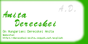 anita derecskei business card